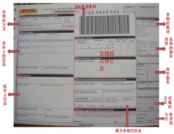 DHL报单